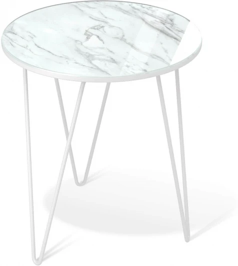 4007482101 Столик кофейный Sheffilton SHT-CT27 белый муар/белый мрамор от фабрики Sheffilton