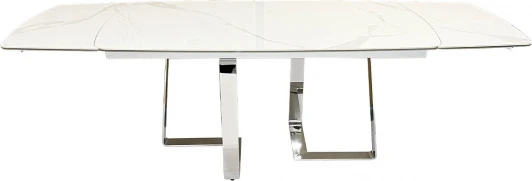 83MC-22190 Стол обеденный раскл.керам.белый/хром 240(160)*90*76см Garda Decor арт.83MC-22190
