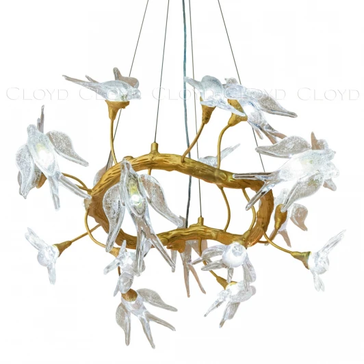 11105 Подвесная люстра (цветы, птички) Cloyd Sirin 11105 (220V, на тросе, цветы, птички)