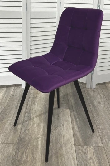 461MC04243 Обеденный стул M-City CHILLI-Q фиолетовый #H38, велюр / черный каркас