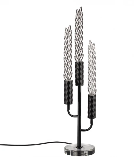 5459/9TL Настольная лампа Odeon Light Kolos 5459/9TL черный глянцевый/прозрачн./металл/стекло/хрустальное стекло LED 9W 3000K (220V, выключатель)