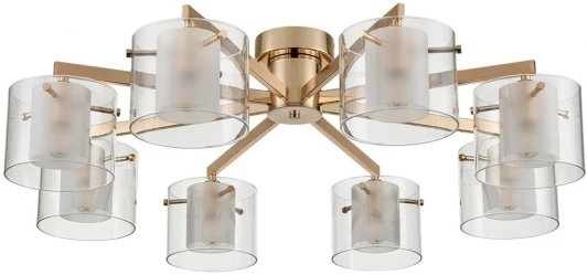 6587/8C Потолочная люстра на штанге Lumion Verdi 6587/8C золото/прозрачный, металл/стекло E14 8*40W 220V (круглые)