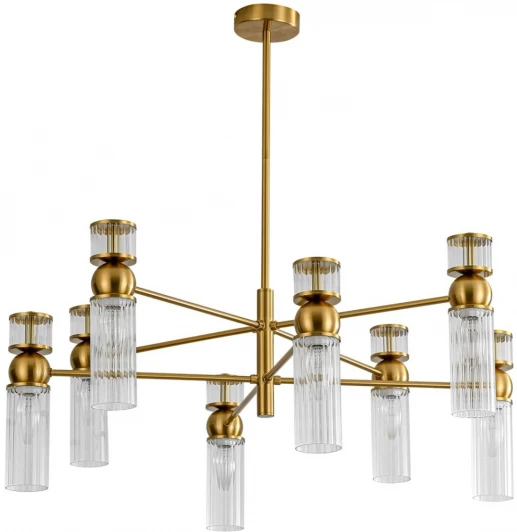 8276/8 Потолочная люстра на штанге Lumion Denver 8276/8 латунь/прозрачный, металл/стекло Е14 8*40W 220V