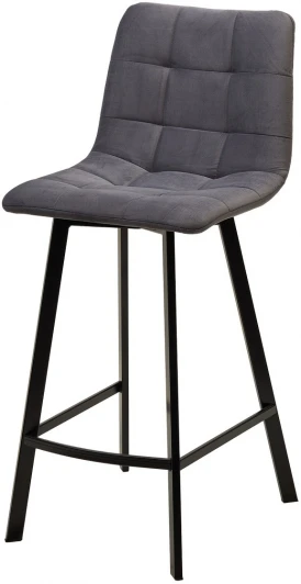 461MC05901 Полубарный стул CHILLI-QB SQUARE серый #27, велюр/ черный каркас (H=66cm) М-City (арт.461MC05901)