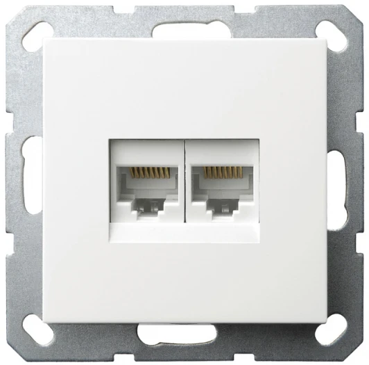 G6108W Розетка Ethernet RJ-45 двойная (белый глянцевый) Jasmart G-Classic G6108W