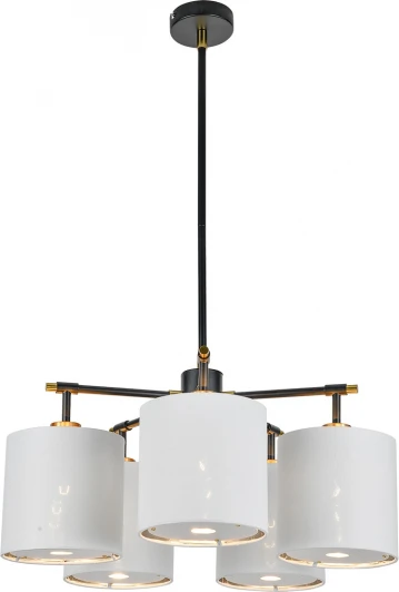 10186/5PL Потолочная люстра на штанге Escada Idea 10186/5PL 5x60Вт E27, металл/ткань, чёрный (220V)