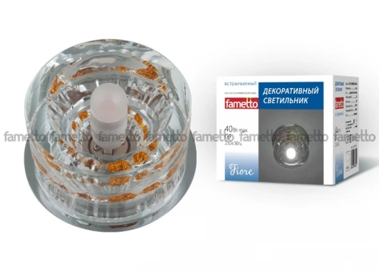 DLS-F119 G9 CHROME/CLEAR+GOLD Встраиваемый точечный светильник Fametto Fiore DLS-F119 G9 CHROME/CLEAR+GOLD