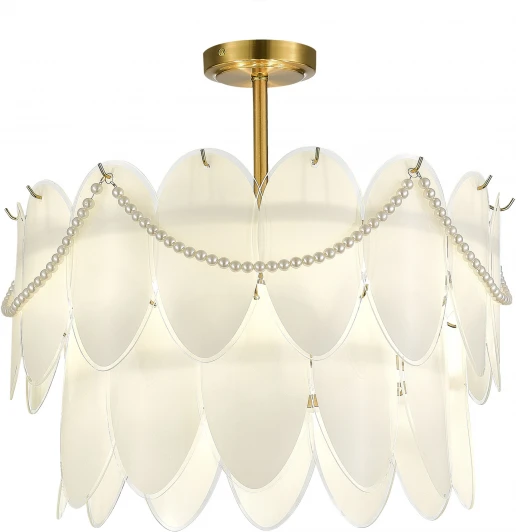 SLE1651-203-09 Потолочная люстра на штанге артишок Evoluce SLE1651-203-09 Золотистый/Молочно-Белый E14 9*40W (220V)