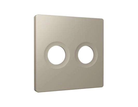 AP3733 Лицевая панель для двойной ТВ-розетки (серо-бежевый матовый) Ambrella Volt QUANT AP3733