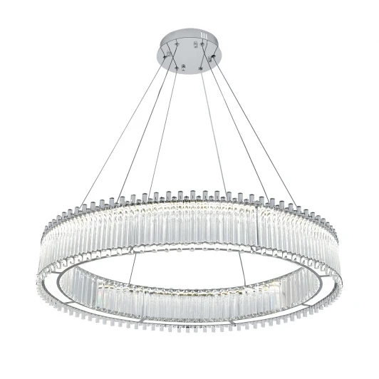 V000196L Подвесной светильник светодиодный с пультом (12056/B/1P Chrome) Indigo Grado V000196L (регулировка яркости, 220V, на тросе, круглые)