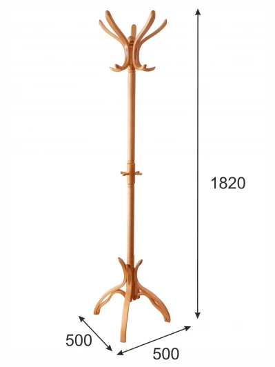 001015 Вешалка напольная В 12Н светло-коричневый от фабрики Mebelik