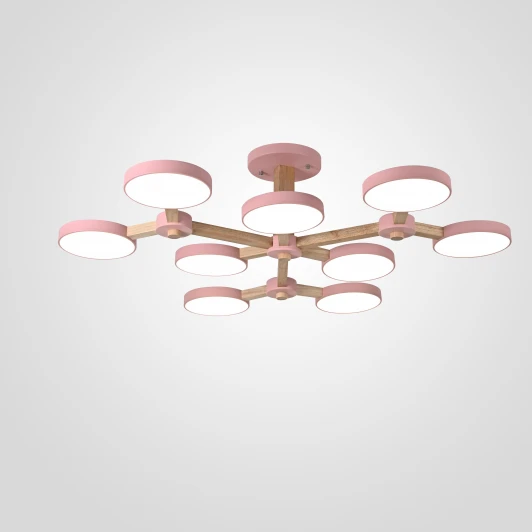 Turna-X01 Потолочная люстра на штанге LED TURNA Розовый ImperiumLoft Turna-X01 (178303-26, Умный дом, WiFi, голосовое управление)