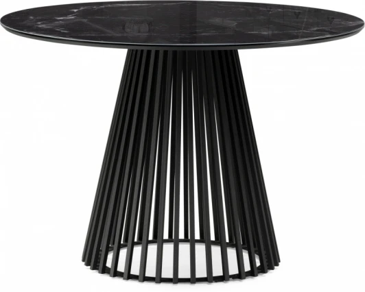612162 Кухонный стол Notta Нэнси 110х110х75 черный мрамор / черный (Стекло) арт.612162
