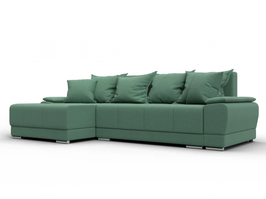 137088L Диван угловой Лига-119 угол левый (ДСП,Брус,Фанера,ЛДС,Рогожка/Зеленый) Лига Диванов 137088L