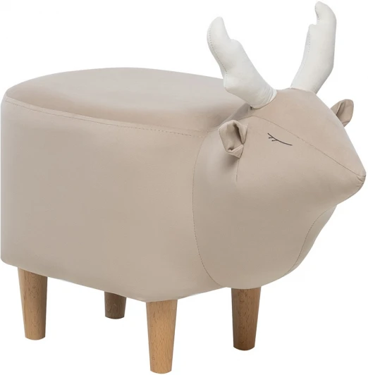 2500000221552 Пуф Leset Maral COMBI (Фанера,Массив дерева,Велюр/Бежевый,Белый) арт.2500000221552