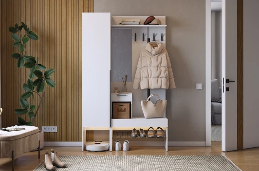 ПК03Баско.2552 Прихожая "Баско К3" Mebelson (ЛДСП/Светлое дерево) арт.ПК03Баско.2552