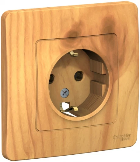 BLNRS001015 Розетка встраиваемая с заземлением (ясень) Systeme Electric Blanca BLNRS001015