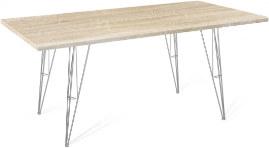 2145128201 Стол SHT-TU10/120/80 МДФ хром лак/дуб сонома светлый Sheffilton SHT-TU10 2145128201