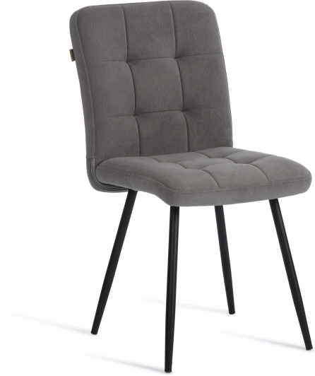 24352 Стул обеденный Medeo Tetchair (Флок/Серый,Черный) арт.24352
