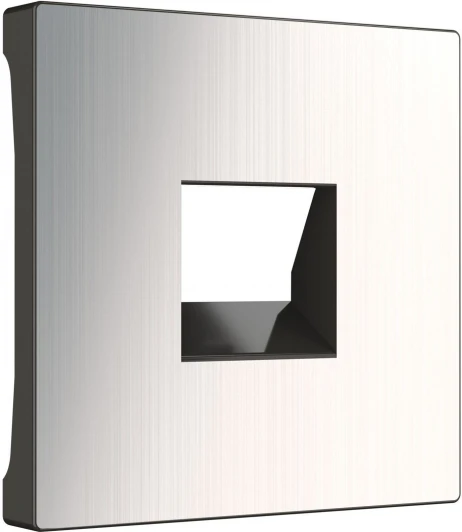 WL02-RJ-CP Накладка для розетки Ethernet RJ-45 и телефонной розетки RJ11 (глянцевый никель) Werkel WL02-RJ-CP (a037018)