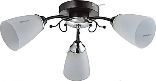 TC-400-103 WG Люстра потолочная Toscom Mary, 3 плафона, венге с хромом и белым