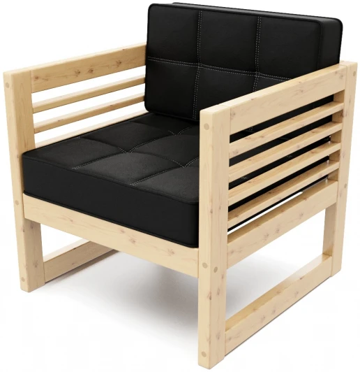 21925 Кресло Arsko Сега сосна велюр черный