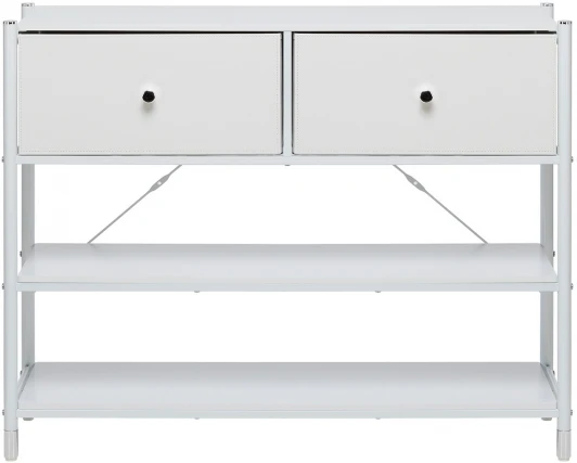 2500000229664 Комод Leset Нирита/Хайди с полками 2 ящика (Сталь,Экокожа,ЛМДФ/Белый) арт.2500000229664