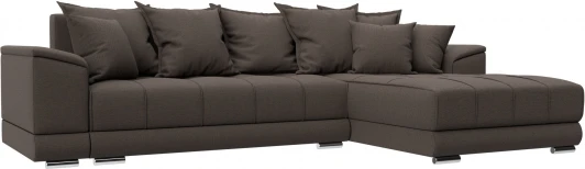 122928 Диван угловой НордСтар правый угол (Коричневый/Рогожка) Лига Диванов арт.122928