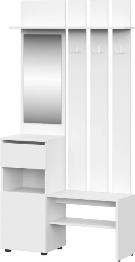 536229 Готовая прихожая Woodville Валенсия белый текстурный 536229