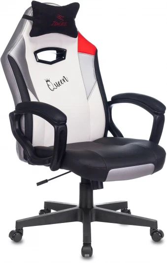 HERO QUEEN Кресло игровое Zombie HERO QUEEN черный/белый эко.кожа с подголов. крестовина пластик