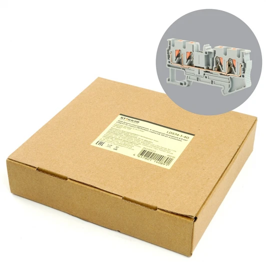 49246 Зажим пружинный 4-х проводной проходной Stekker 49246