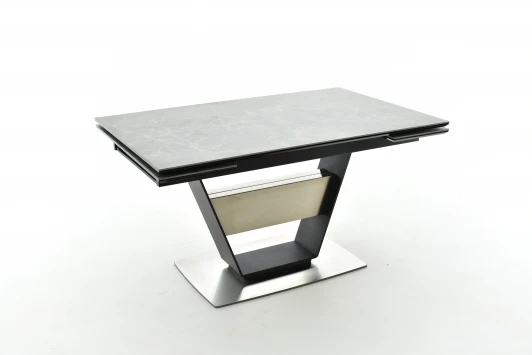 101268 Стол Мальта, Кераморанит, Черный матовый муар/Bayona grey, Аврора