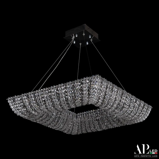 SH503.0.60.R.Ni.4000.Clear.731 Подвесная люстра светодиодная APL LED Sicilia SH503.0.60.R.Ni.4000.Clear.731 (220V, хрусталь, на тросе)