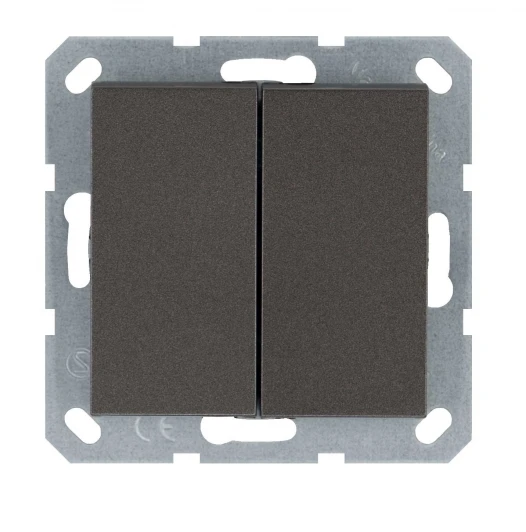 G3023Z Выключатель двухклавишный (мокко) Jasmart G-Classic G3023Z