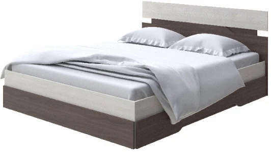 1919754 Без бренда Кровать Milton (ЛДСП Дуб Шамони светлый/Ясень Шимо Темный) 160x200