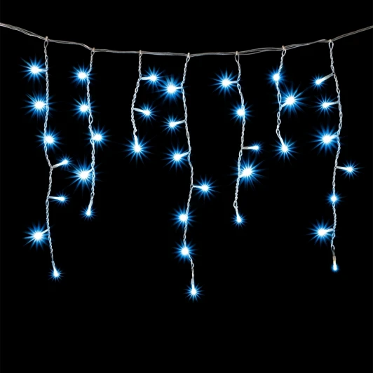 ECC150-10-2SB Гирлянда Бахрома 3 x 0,5 м Небесно-Голубая 220В, 150 LED, Провод Прозрачный Силикон, IP65