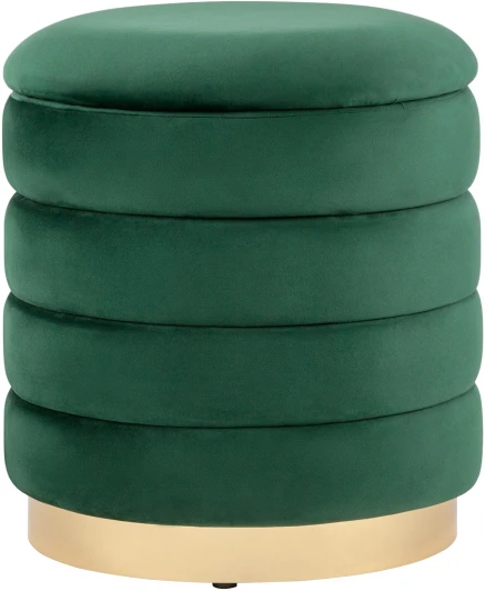 УТ000035900 Пуф Франсис с ящиком велюр зелёный УТ000035900