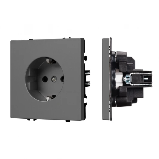 054279 Механизм электрической розетки SCT-NOBE-MEU1-SFPL-GR (230V, 16A) (Arlight) 054279