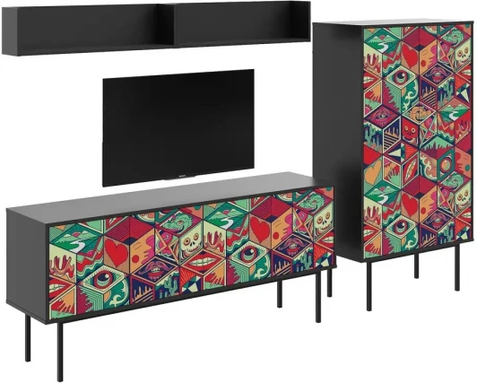 599608 Композиция Boho Color 6 ОГОГО (арт.599608), (ЛДСП/Черный)