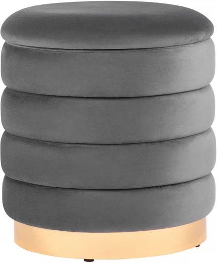 УТ000035897 Пуф Франсис с ящиком велюр серый УТ000035897