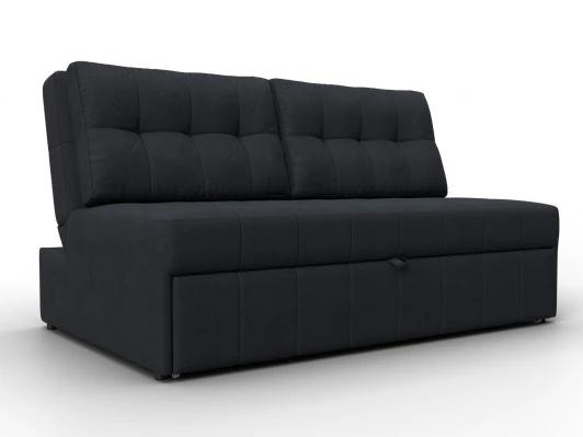 134927 Диван прямой Лига-107 (140) (ЛДСП,Брус,Фанера,Замша/Темно-серый) Лига Диванов 134927