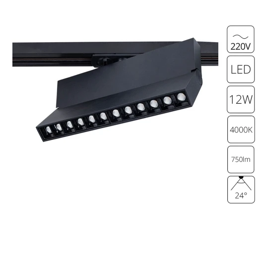 A4572PL-1BK Трековый светильник Downlight Arte Lamp Flash A4572PL-1BK (LED, 220V)