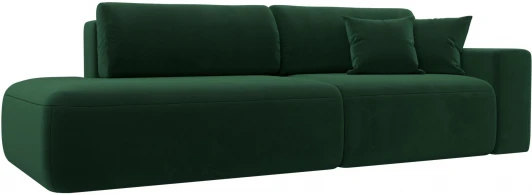 121342 Диван прямой Лига-036 НПБ Модерн подлокотник справа (Зеленый/Велюр) Лига Диванов арт.121342