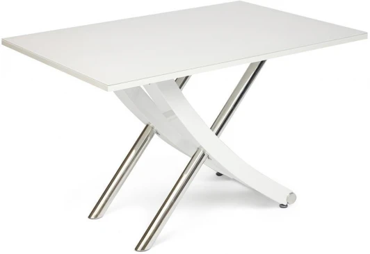 13036 Стол ARNO (mod.EDT-H016) Белый (White) (мдф high gloss, закаленное стекло, металл)