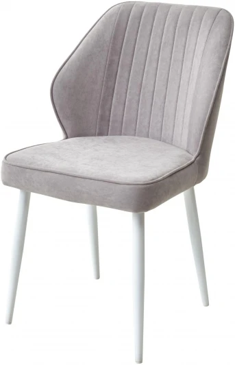 472M05682 Стул M-City VENA, цвет B22 Серый, велюр/ Белый каркас