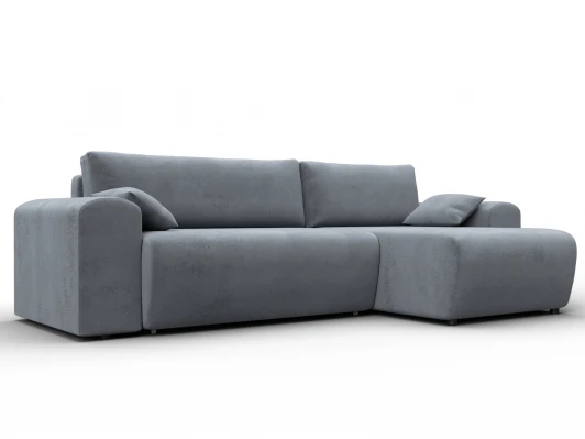 132586 Диван угловой Лига-099 угол универсальный (ДВП,ДСП,ЛДСП,Брус,Фанера/Пластик/Велюр/Серый) Лига Диванов 132586