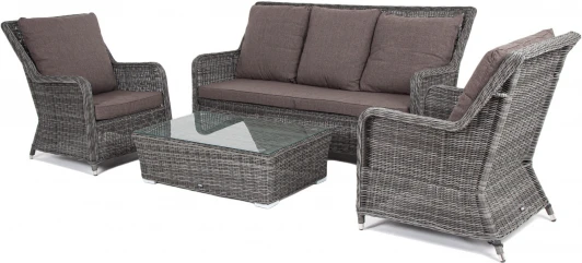GS3C2T-4-SET graphite "Гляссе" лаунж-зона из искусственного ротанга, цвет графит 4SIS арт.УТ-00003176