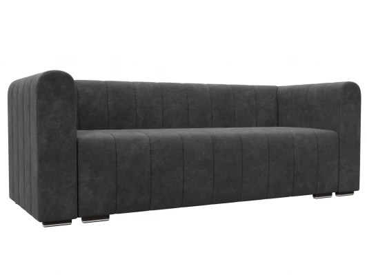 129986 Диван прямой Лига-073 (ДСП,Фанера/Пластик/Велюр/Темно-серый) Лига Диванов 129986