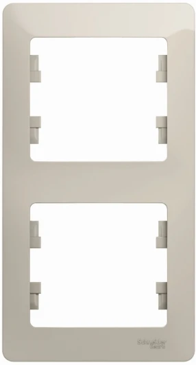 GSL000906 Рамка на 2 поста (молочный) Systeme Electric Glossa GSL000906