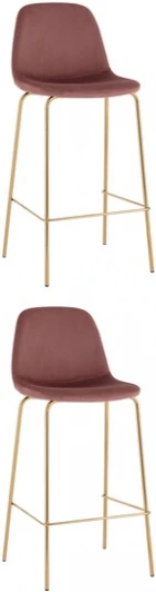 УТ000038303 Стул барный Валенсия SN велюр пыльно-розовый золотые ножки 2 шт Stool Group (арт.УТ000038303)